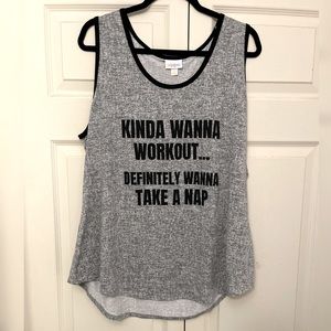 Plus Size 3XL LuLaroe Light Gray Tank Top